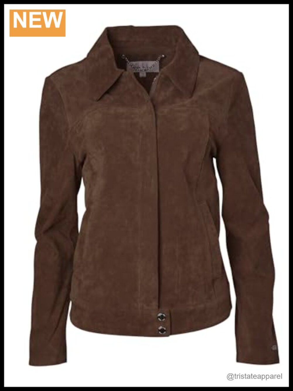 Genuine Leather Zip Front Jacket Turn-Down Collar Quilted Sateen Lining Long
